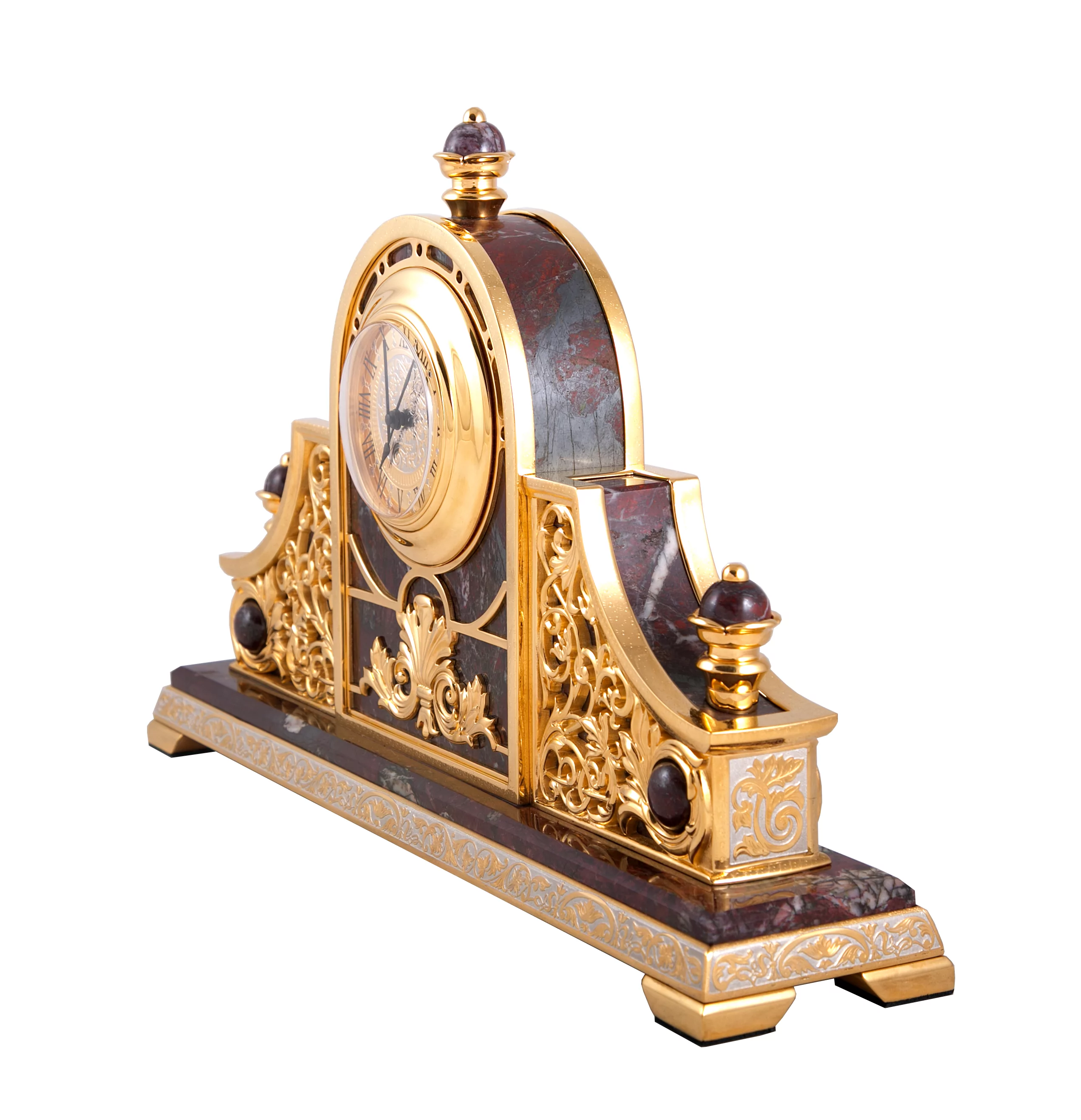 Набор каминный из яшмы (Часы, 2  канделябра) 0З-00002564 (5)