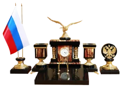 Письменный набор "Орел" из яшмы