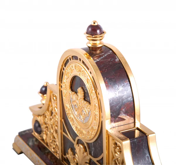 Набор каминный из яшмы (Часы, 2  канделябра) 0З-00002564 (4)